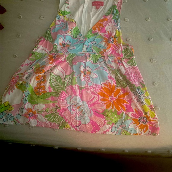 Lilly Pulitzer for Target Nosey Posey Bright Floral Babydoll Tank Sleeveless Top - Picture 3 of 7